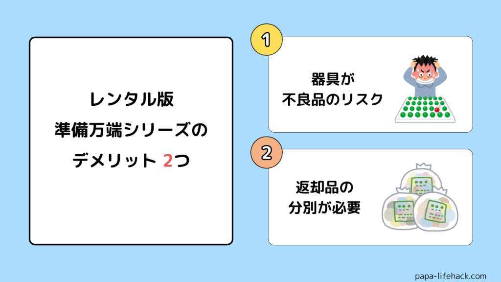 レンタル版 準備万端シリーズのデメリット2つ